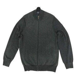 JOS A BANK Mens XLT Zip Up Cardigan Sweater Wool Cotton Ltweight Gray Tailored